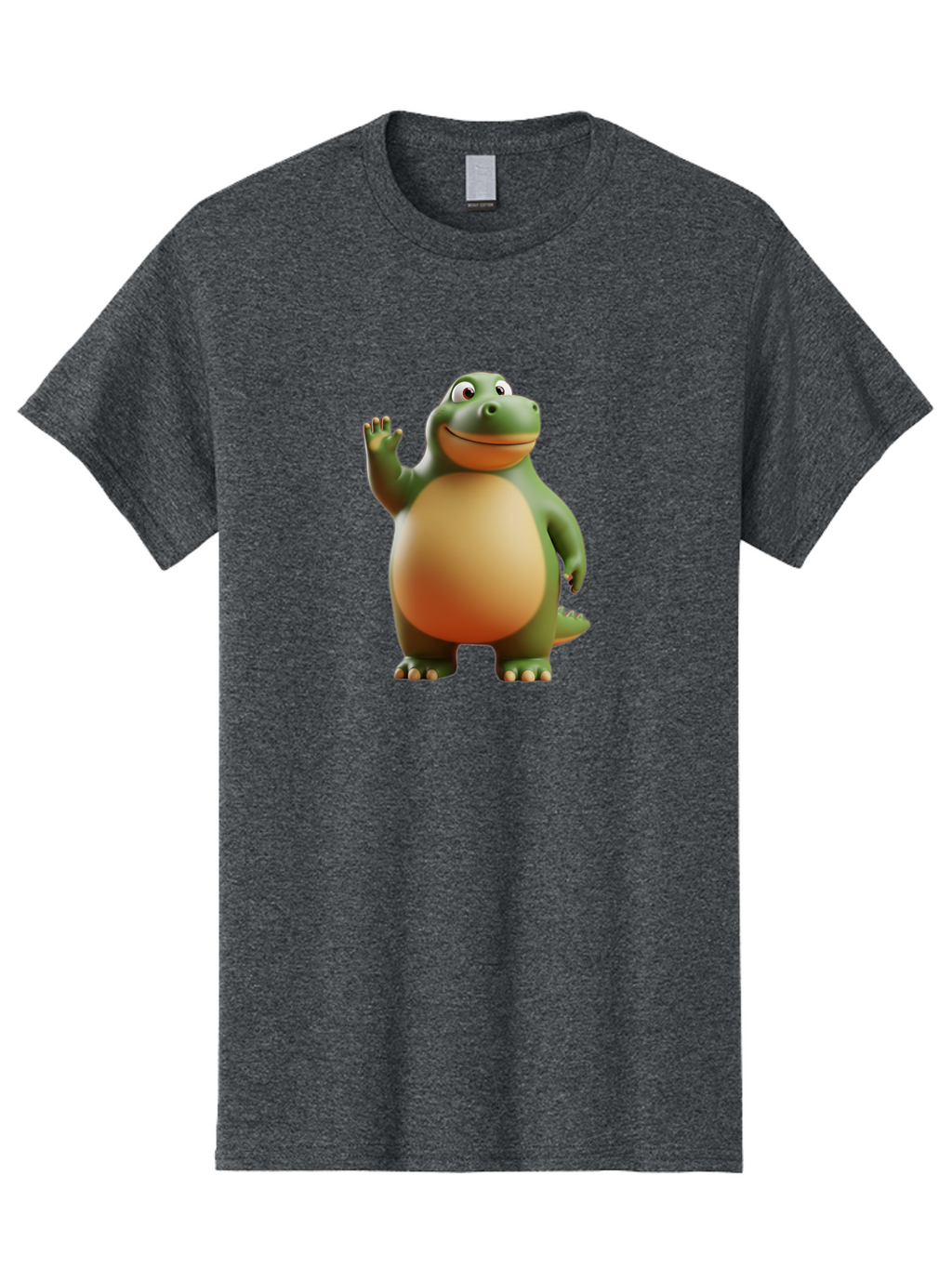 Dino-2 Men'S Graphic Tee, 100% Cotton, Comfortable Casual Summer Wear, Machine Washable, Cartoon Dinosaur, Dinosaur Character, Green Dinosaur, Friendly Dinosaur, Animated Dino, Kids Character, Dino Illustration, Playful Dino, Bae435