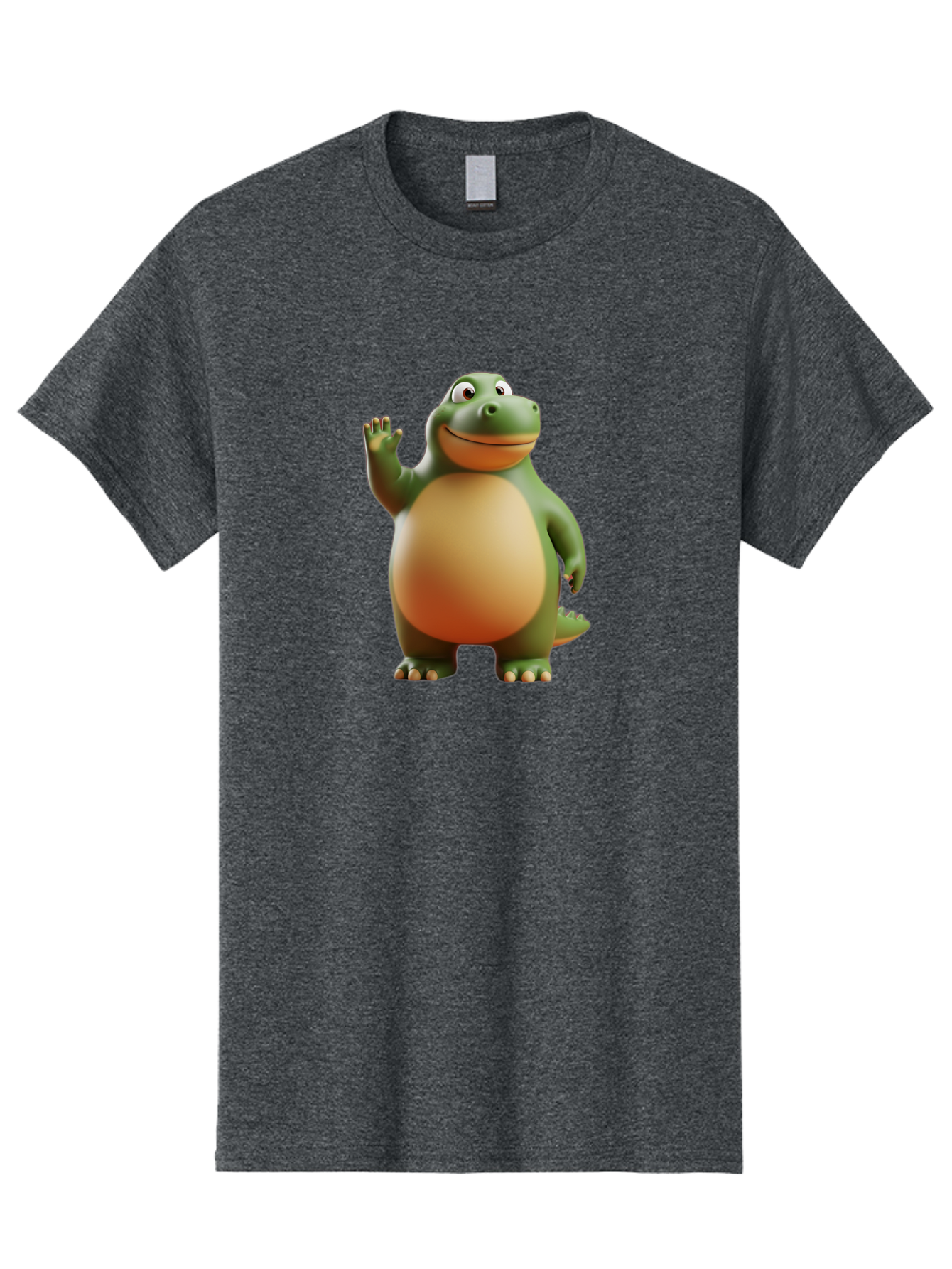 Dino-2 Men'S Graphic Tee, 100% Cotton, Comfortable Casual Summer Wear, Machine Washable, Cartoon Dinosaur, Dinosaur Character, Green Dinosaur, Friendly Dinosaur, Animated Dino, Kids Character, Dino Illustration, Playful Dino, Bae435
