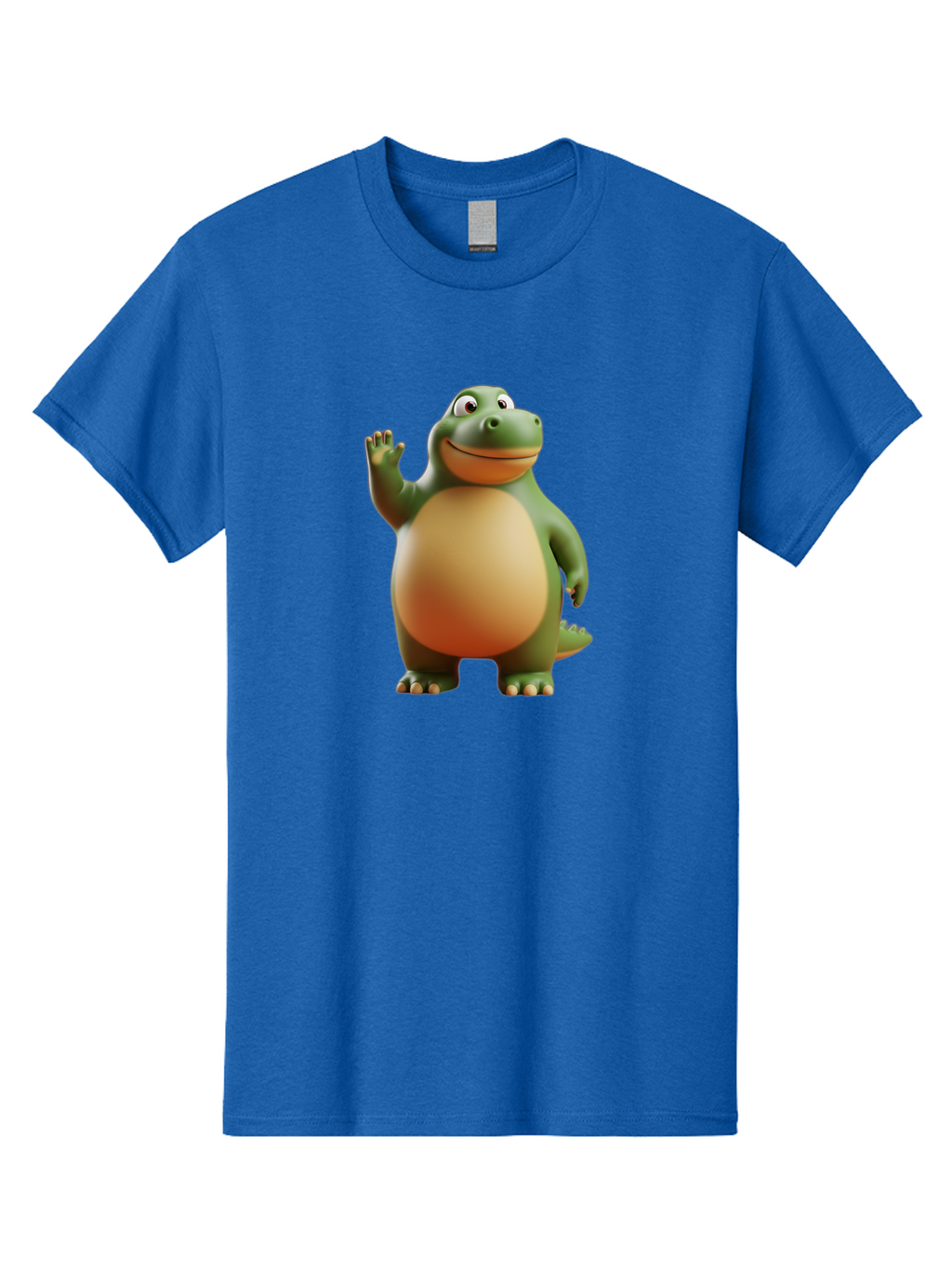 Dino-2 Men'S Graphic Tee, 100% Cotton, Comfortable Casual Summer Wear, Machine Washable, Cartoon Dinosaur, Dinosaur Character, Green Dinosaur, Friendly Dinosaur, Animated Dino, Kids Character, Dino Illustration, Playful Dino, Bae435
