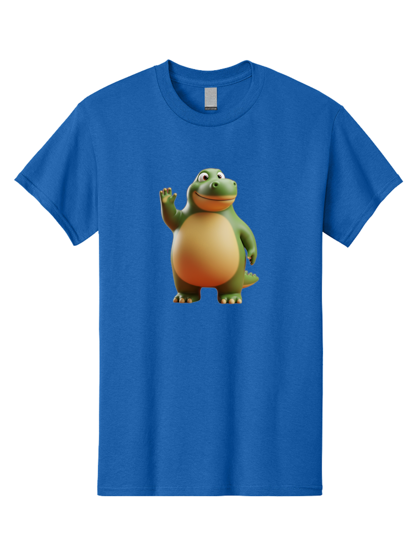 Dino-2 Men'S Graphic Tee, 100% Cotton, Comfortable Casual Summer Wear, Machine Washable, Cartoon Dinosaur, Dinosaur Character, Green Dinosaur, Friendly Dinosaur, Animated Dino, Kids Character, Dino Illustration, Playful Dino, Bae435