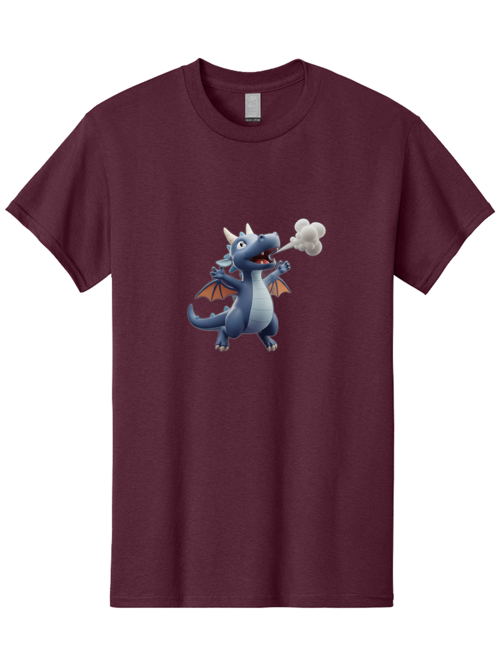 Dragon-Smoking Men'S Graphic Tee, 100% Cotton, Comfortable Casual Summer Wear, Machine Washable, Cartoon Dragon, Mythical Creature, Fantasy Character, Smoking, Adorable, Cute, Playful, Child-Friendly Graphics, Digital Art, Animated Dragon, Bae440