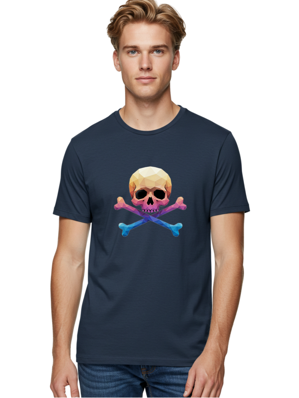 Jolly-Roger-Skull-1 Men'S Graphic Tee, 100% Cotton, Comfortable Casual Summer Wear, Machine Washable, Skull, Crossbones, Pirate Symbol, Danger Sign, Warning Sign, Pirate Flag, Skull And Crossbones, Pirate Emblem, Danger Alert, Toxic Symbol, Bae473