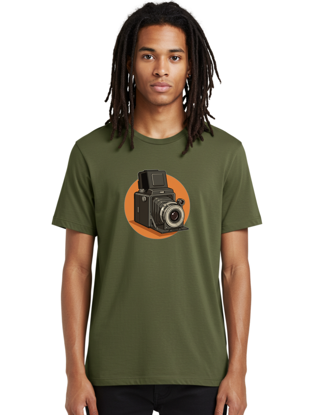 Medium-Format-Camera Men'S Graphic Tee, 100% Cotton, Comfortable Casual Summer Wear, Machine Washable, Vintage Camera, Old Camera, Photography Equipment, Classic Design, Retro Style, Camera Lens, Photography Gear, Nostalgic Feel Bae492