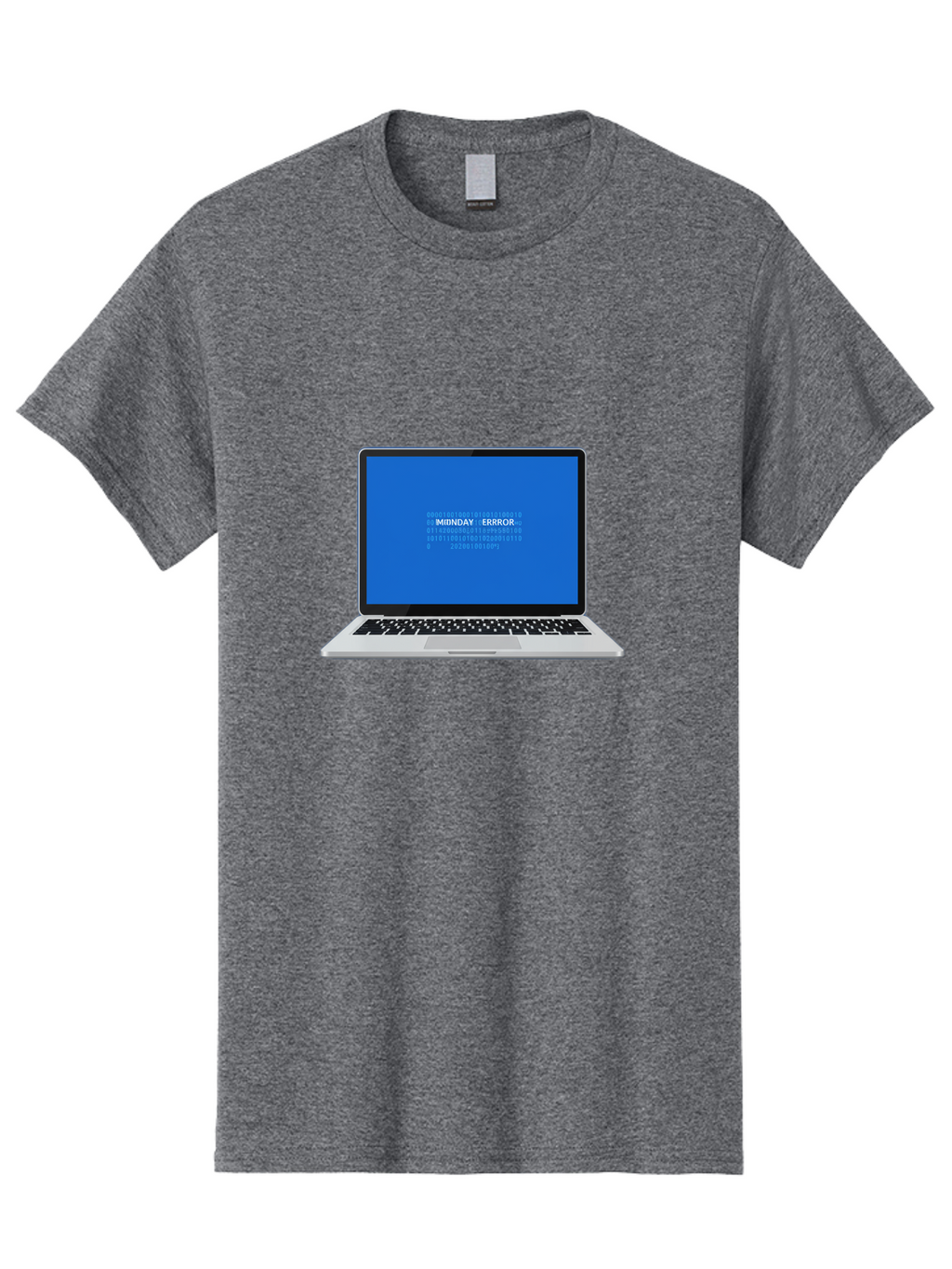 Midnday-Error Men'S Graphic Tee, 100% Cotton, Comfortable Casual Summer Wear, Machine Washable, Laptop Screen Displaying Error Message, Blue Screen Of Death, System Failure, Technical Issue, Error Code, Debugging, Technology Problem, Bae494
