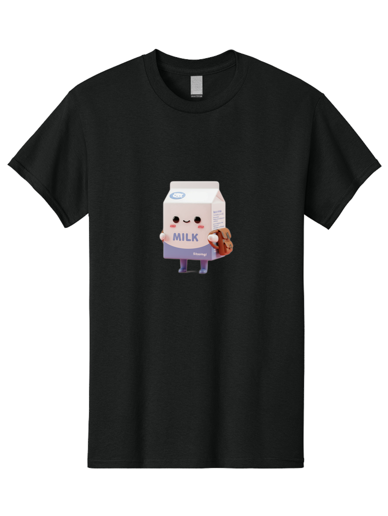 Milk-5 Men'S Graphic Tee, 100% Cotton, Comfortable Casual Summer Wear, Machine Washable, Cartoon Milk Carton, Cute Character Design, Anthropomorphic Packaging, Milk And Cookies, Kawaii Culture, Playful Illustration, Adorable Mascot, Bae500