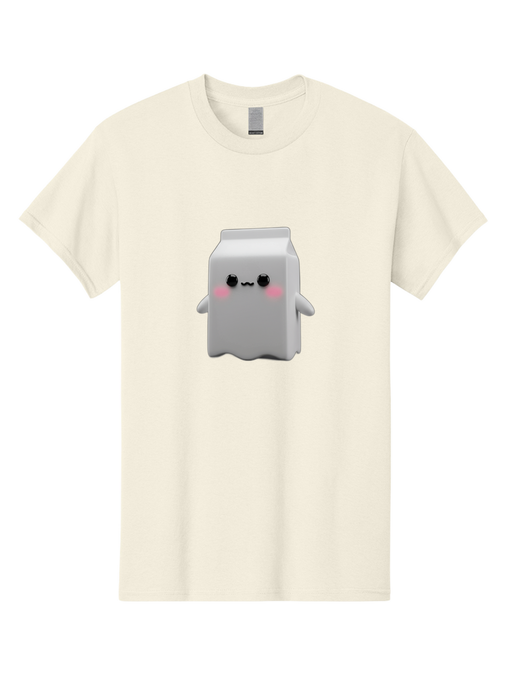 Milk-Carton Men'S Graphic Tee, 100% Cotton, Comfortable Casual Summer Wear, Machine Washable, Cartoon Milk Carton, Kawaii Character, Cute Milk, Adorable Illustration, Pink Blush Cheeks, Squiggly Mouth, 3D Animation, Whimsical Design, Bae503