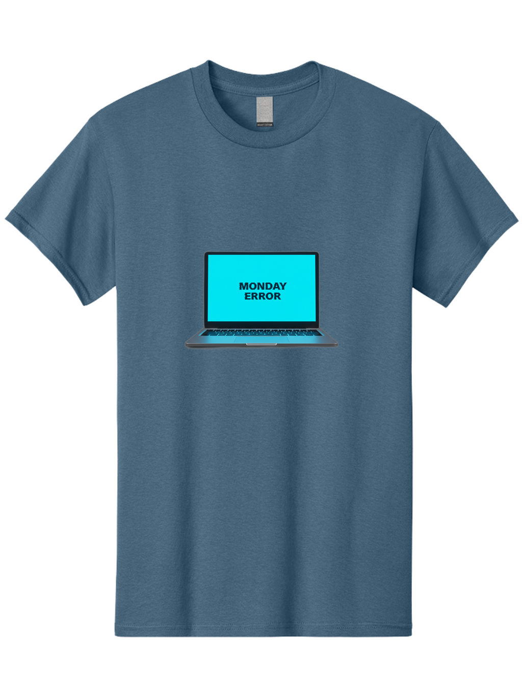 Monday-Error Men'S Graphic Tee, 100% Cotton, Comfortable Casual Summer Wear, Machine Washable, Laptop With Error Message, Monday Blues, System Failure, Computer Glitch, Blue Screen, Tech Issue, Troubleshooting Bae530