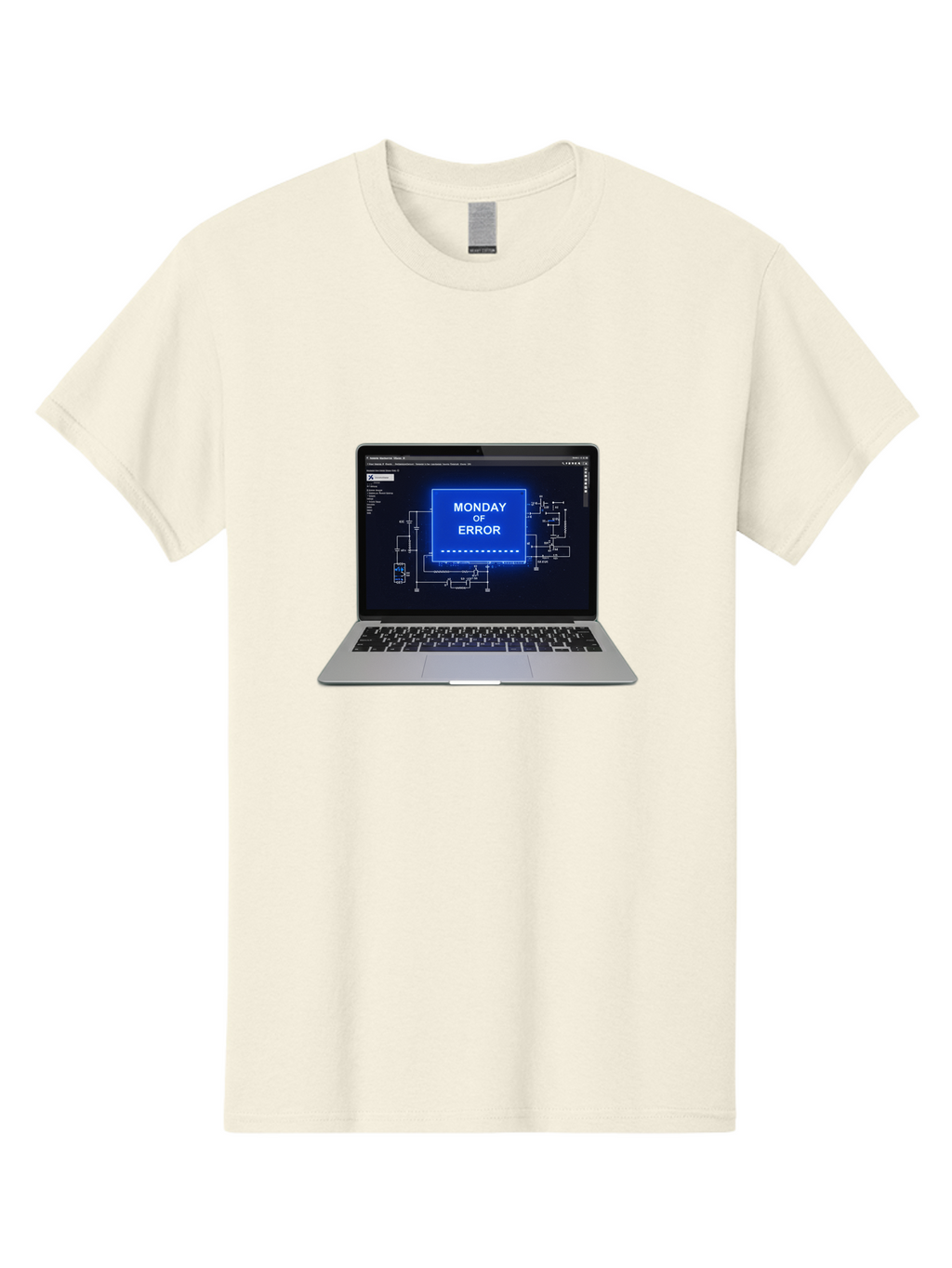 Monday-Of-Error Men'S Graphic Tee, 100% Cotton, Comfortable Casual Summer Wear, Machine Washable, Laptop Screen Displaying Error Message, Monday Of Error, Technical Glitch, Computer Error, Tech Issue, Troubleshooting, Error Screen, Bae533