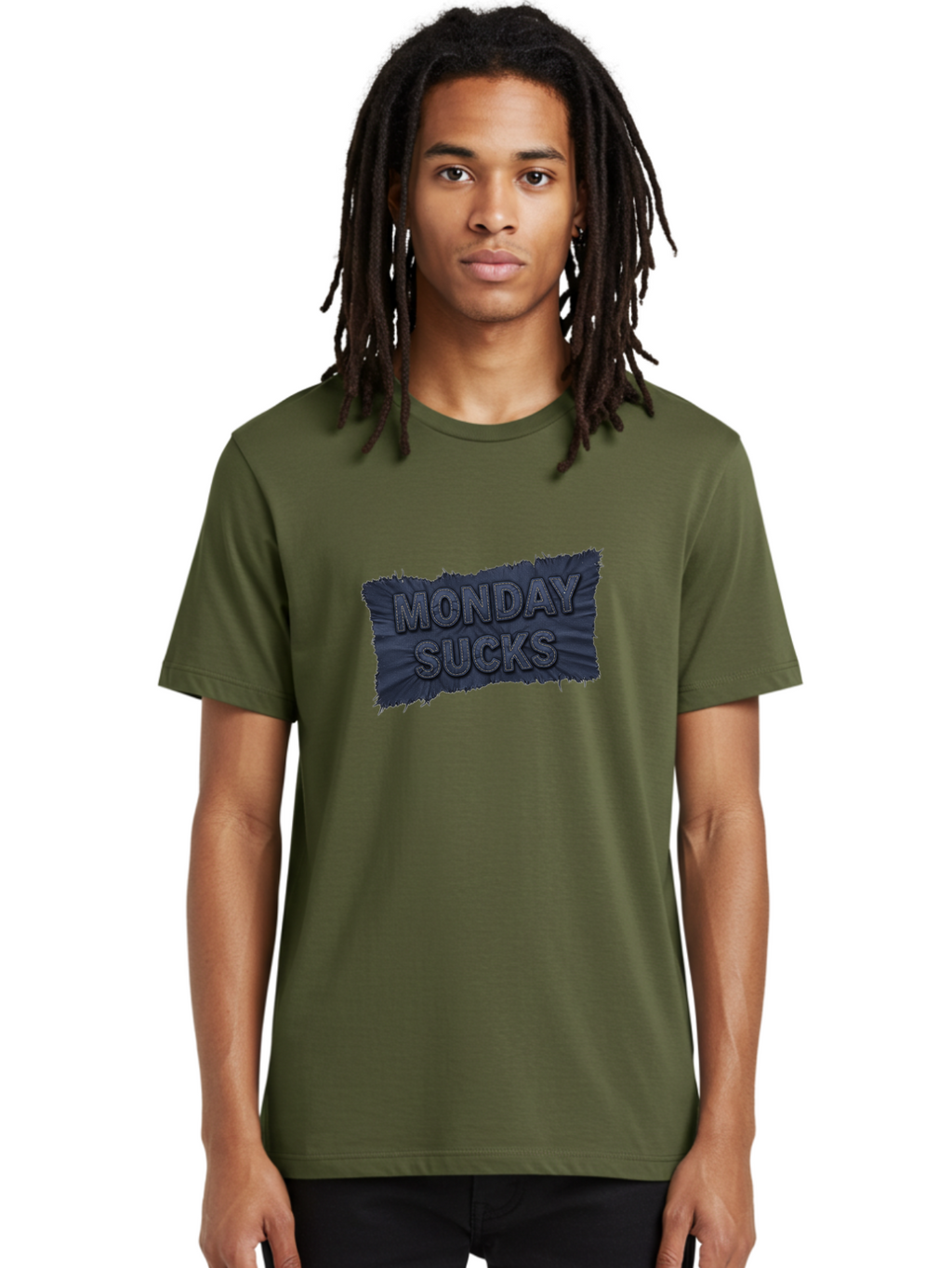 Monday-Sucks Men'S Graphic Tee, 100% Cotton, Comfortable Casual Summer Wear, Machine Washable, Motivation, Monday Blues, Negative Vibes, Motivational Quote, Funny Saying, Humor, Meme, Grunge Style, Bold Text, Inspirational Phrase Bae535