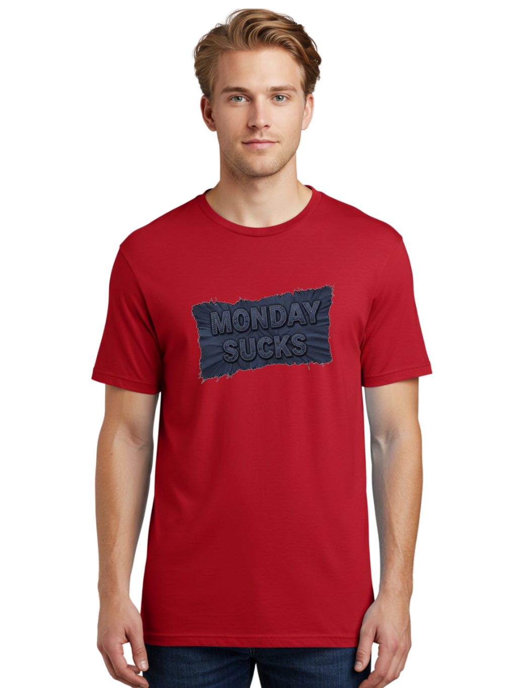 Monday-Sucks Men'S Graphic Tee, 100% Cotton, Comfortable Casual Summer Wear, Machine Washable, Motivation, Monday Blues, Negative Vibes, Motivational Quote, Funny Saying, Humor, Meme, Grunge Style, Bold Text, Inspirational Phrase Bae535