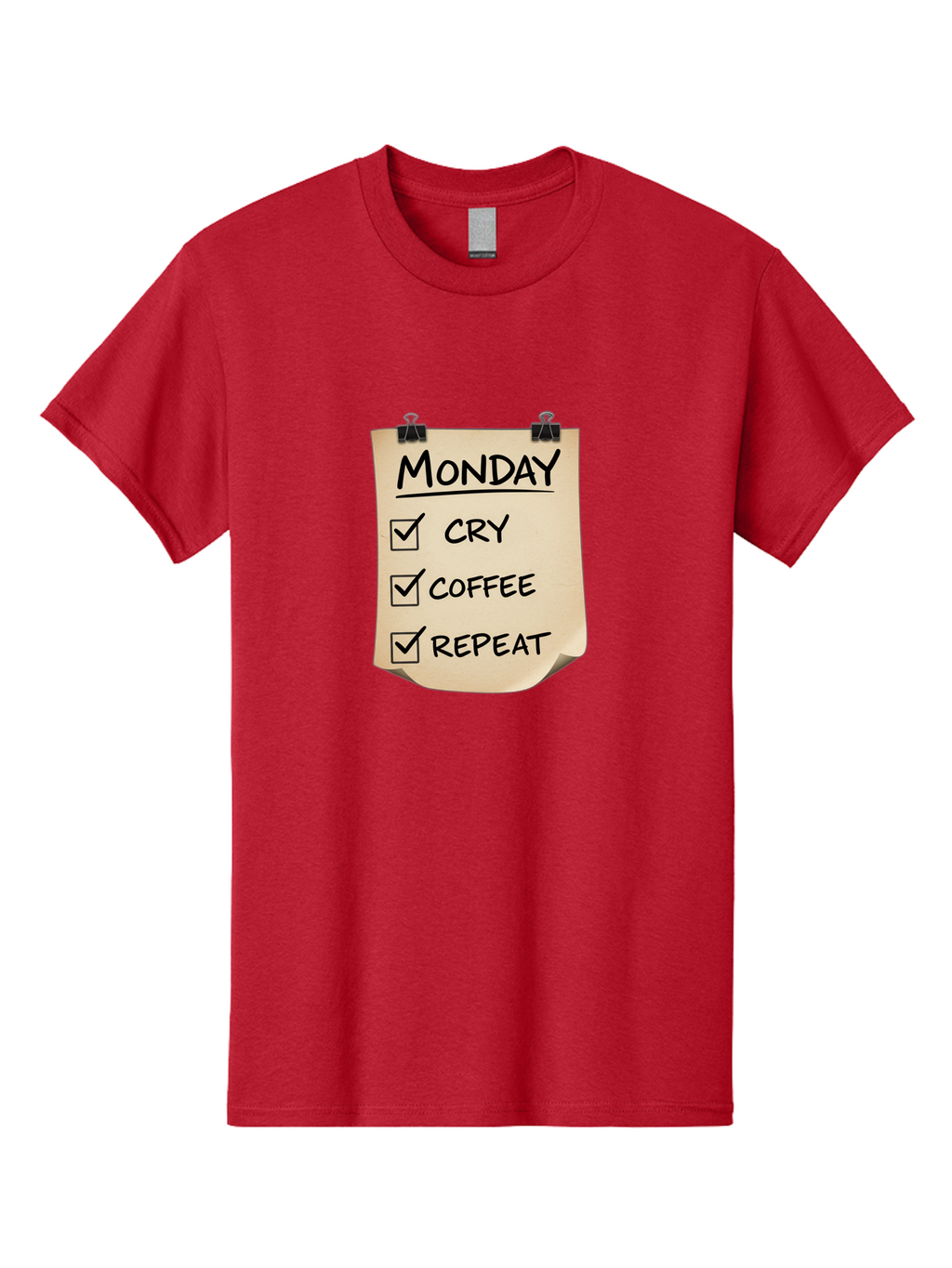 Monday-To-Do-List-1 Men'S Graphic Tee, 100% Cotton, Comfortable Casual Summer Wear, Machine Washable, Monday Motivation, Funny To-Do List, Humor, Coffee Lover, Cry Coffee Repeat, Monday Blues, Motivational Quote, Monday Humor Bae539