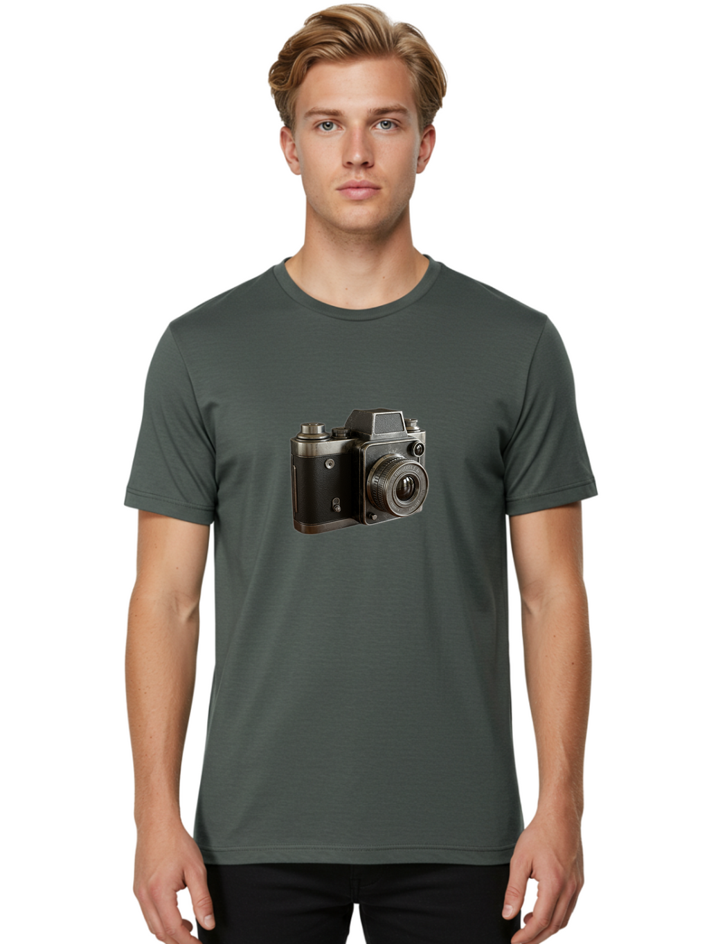 Old-Camera Men'S Graphic Tee, 100% Cotton, Comfortable Casual Summer Wear, Machine Washable, Classic Camera, Vintage Photography, Retro Style, Analog Camera, Photography Equipment, Antique Camera, Nostalgic Feel, Film Camera Bae571