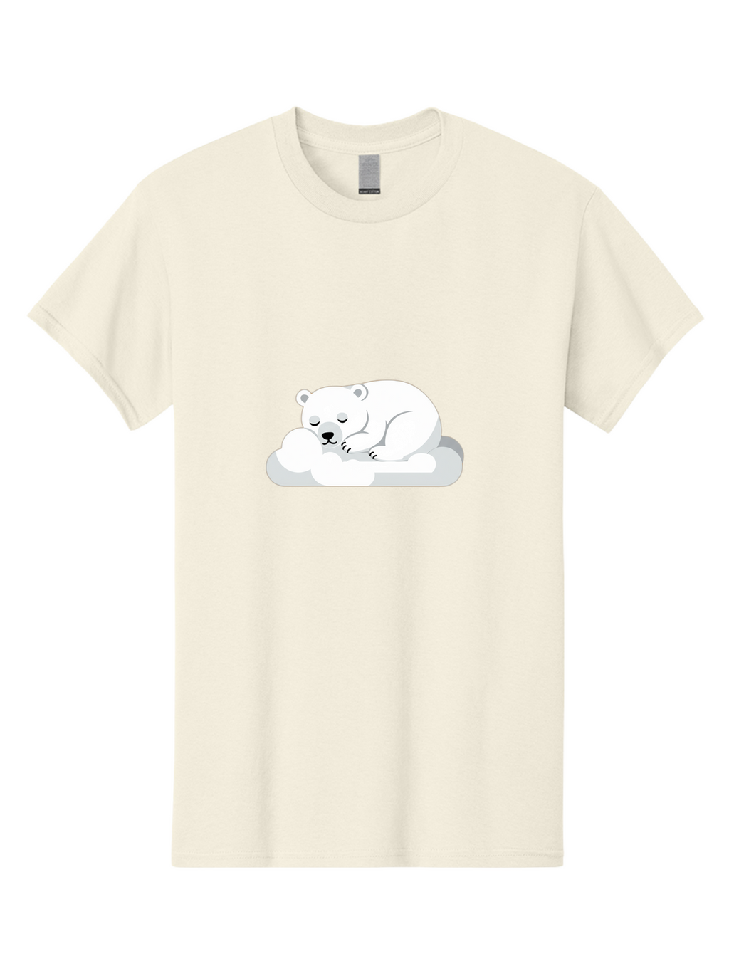 Polar-Bear-2 Men'S Graphic Tee, 100% Cotton, Comfortable Casual Summer Wear, Machine Washable, Sleeping Polar Bear, Cute Animal, Cartoon Character, Peaceful Slumber, Serene Atmosphere, Dreamy Clouds, Adorable Illustration, Calm And Relaxing Bae639