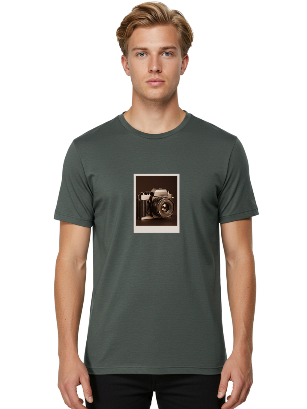 Polaroid-Camera-2 Men'S Graphic Tee, 100% Cotton, Comfortable Casual Summer Wear, Machine Washable, Vintage Camera, Polaroid Photo, Retro Style, Instant Camera, Classic Photography, Nostalgic, Film Camera, Photography Equipment Bae682