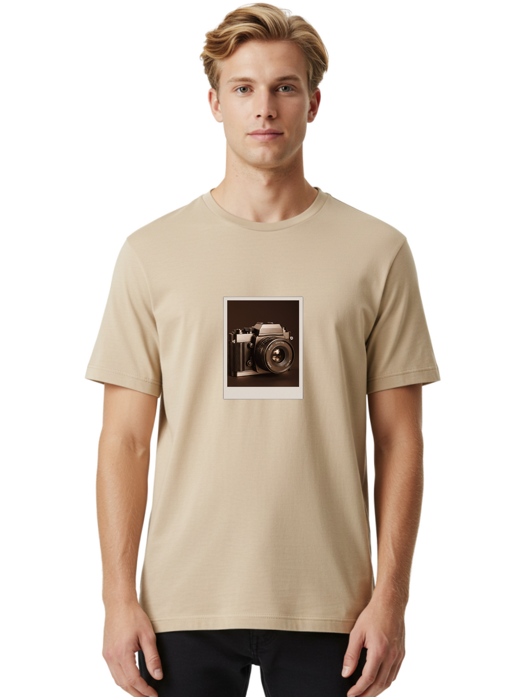 Polaroid-Camera-2 Men'S Graphic Tee, 100% Cotton, Comfortable Casual Summer Wear, Machine Washable, Vintage Camera, Polaroid Photo, Retro Style, Instant Camera, Classic Photography, Nostalgic, Film Camera, Photography Equipment Bae682