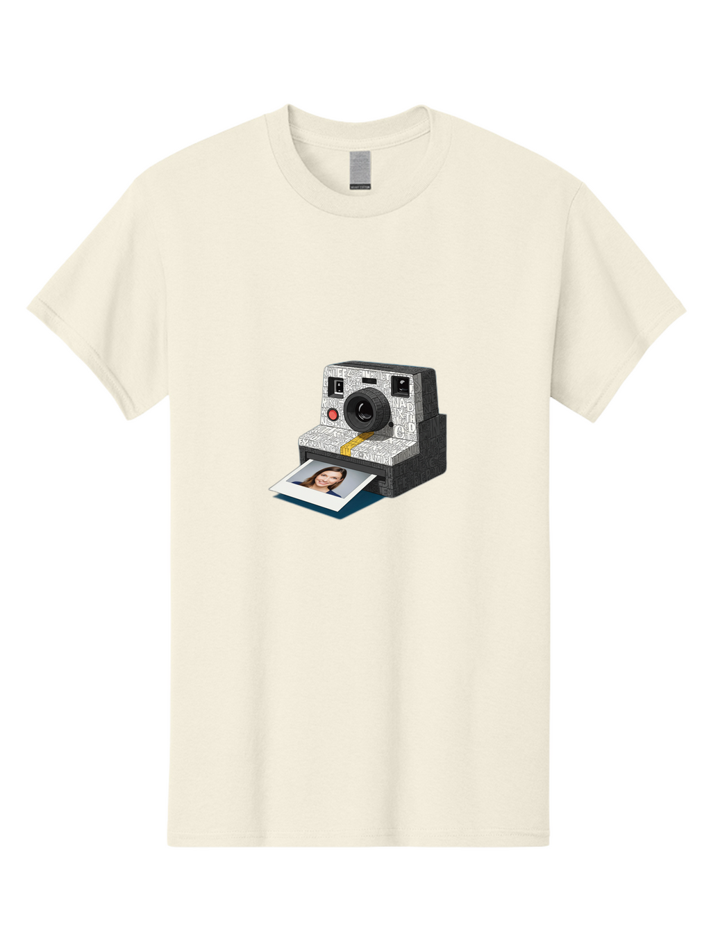 Polaroid-Camera-9 Men'S Graphic Tee, 100% Cotton, Comfortable Casual Summer Wear, Machine Washable, Vintage Camera, Instant Photography, Polaroid Picture, Smiling Woman, Retro Style, Nostalgic Feel, Analog Photography, Instant Print Bae689