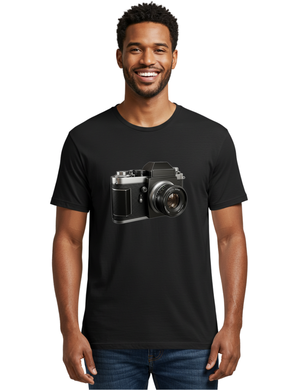 Praktica Men'S Graphic Tee, 100% Cotton, Comfortable Casual Summer Wear, Machine Washable, Vintage Camera, Photography Equipment, Classic Design, Black Camera Body, Lens Details, Optical Viewfinder, Shutter Release, Photography Gear, Bae692