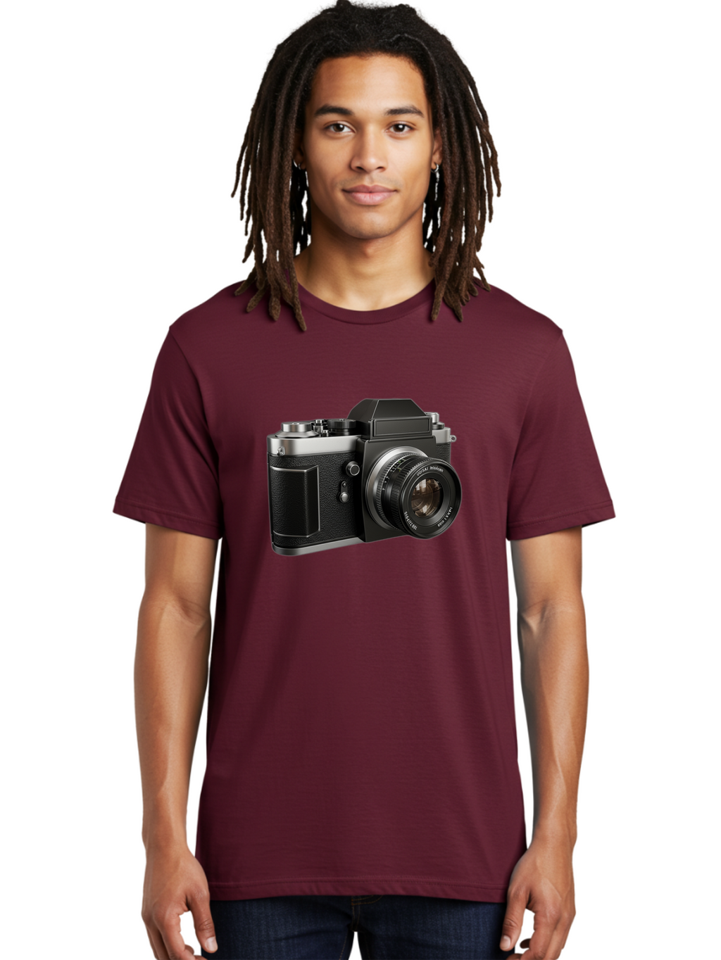 Praktica Men'S Graphic Tee, 100% Cotton, Comfortable Casual Summer Wear, Machine Washable, Vintage Camera, Photography Equipment, Classic Design, Black Camera Body, Lens Details, Optical Viewfinder, Shutter Release, Photography Gear, Bae692