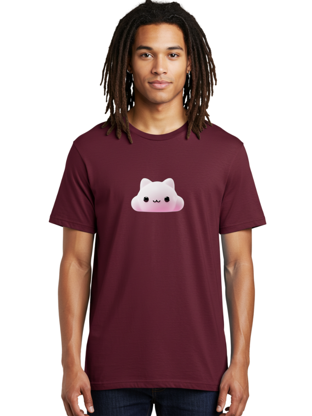 Pusheen Men'S Graphic Tee, 100% Cotton, Comfortable Casual Summer Wear, Machine Washable, Pink Cat, Squishmallow, Plush Toy, Soft Toy, Cute Cat, Adorable Face, Kawaii, Cuddly Toy, Pastel Pink, Sweet Expression, Cartoon Cat Bae696