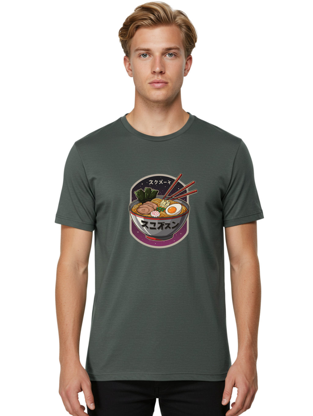 Ramen-6 Men'S Graphic Tee, 100% Cotton, Comfortable Casual Summer Wear, Machine Washable, Steaming Bowl Of Ramen, Noodles, Sliced Pork, Boiled Egg, Green Onions, Seaweed, Chopsticks, Japanese Cuisine, Asian Food, Comfort Meal, Savory Flavors, Bae703