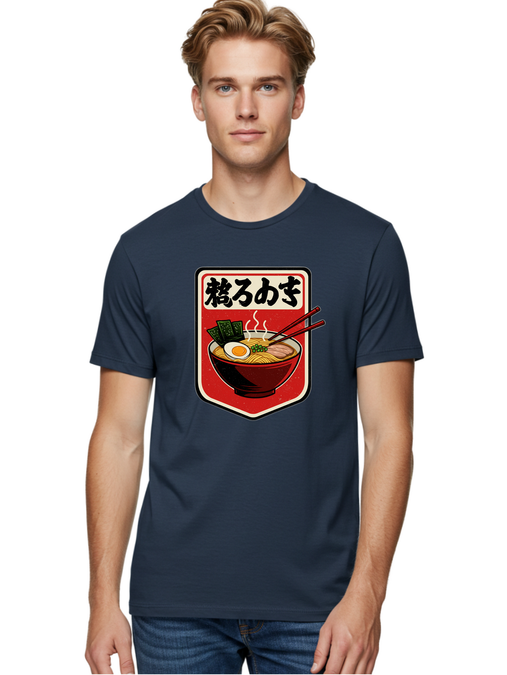 Ramen-Bowl-Aesthetic Men'S Graphic Tee, 100% Cotton, Comfortable Casual Summer Wear, Machine Washable, Steaming Hot Ramen, Japanese Cuisine, Noodle Soup, Egg And Seaweed Toppings, Chopsticks, Kakarou Mushi, Savory Broth, Asian Food, Bae712