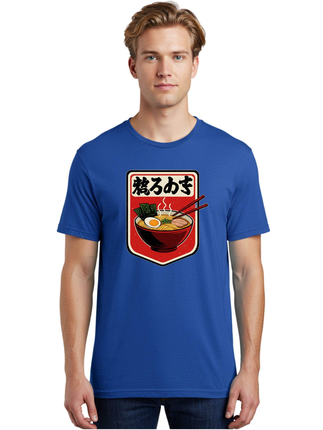 Ramen-Bowl-Aesthetic Men'S Graphic Tee, 100% Cotton, Comfortable Casual Summer Wear, Machine Washable, Steaming Hot Ramen, Japanese Cuisine, Noodle Soup, Egg And Seaweed Toppings, Chopsticks, Kakarou Mushi, Savory Broth, Asian Food, Bae712