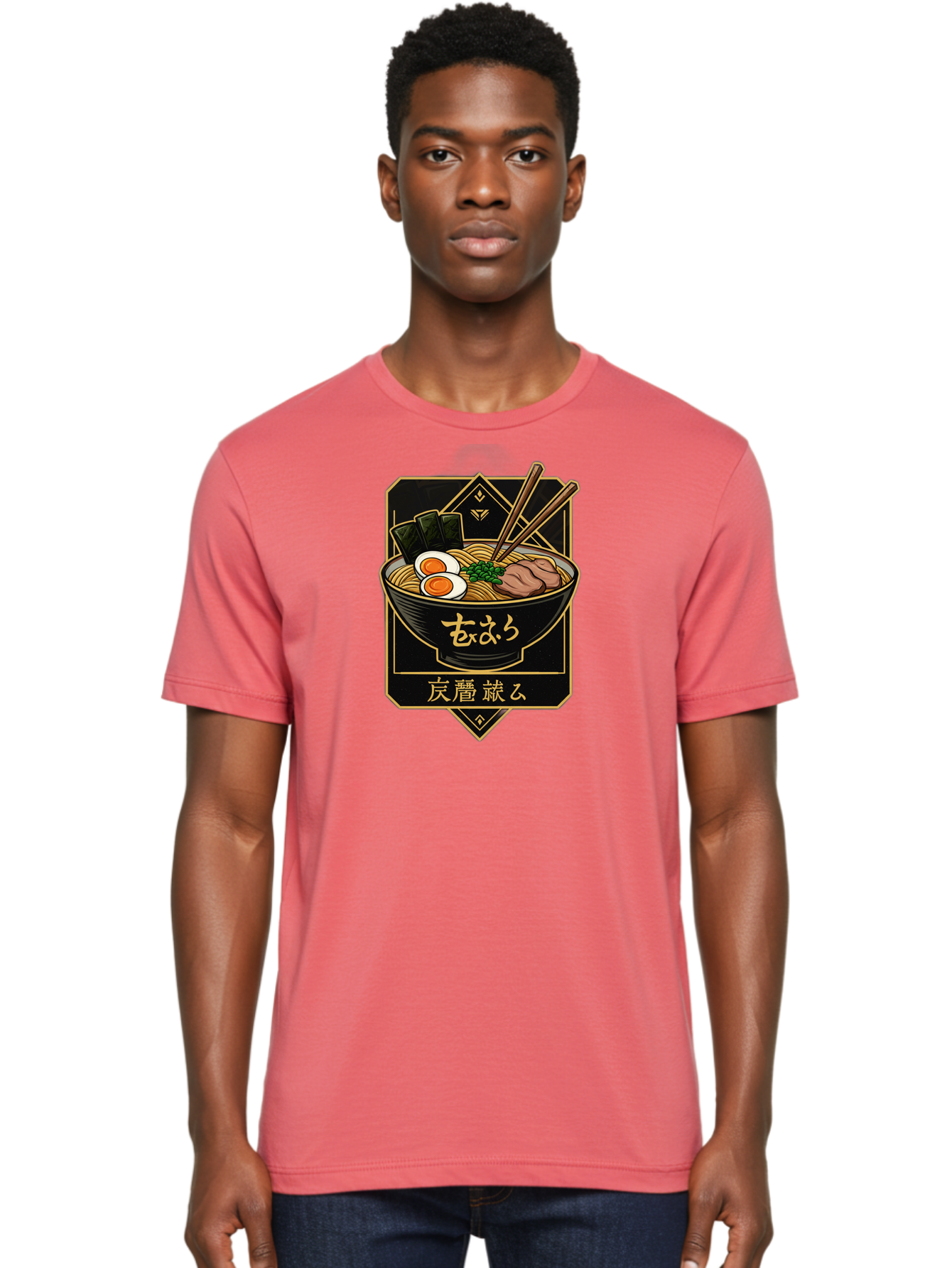 Ramen-Noodles-2 Men'S Graphic Tee, 100% Cotton, Comfortable Casual Summer Wear, Machine Washable, Bowl Of Ramen, Japanese Noodles, Soft-Boiled Egg, Seaweed, Pork Slices, Chopsticks, Japanese Cuisine, Ramen Bowl, Noodle Soup, Savory Dish, Bae719