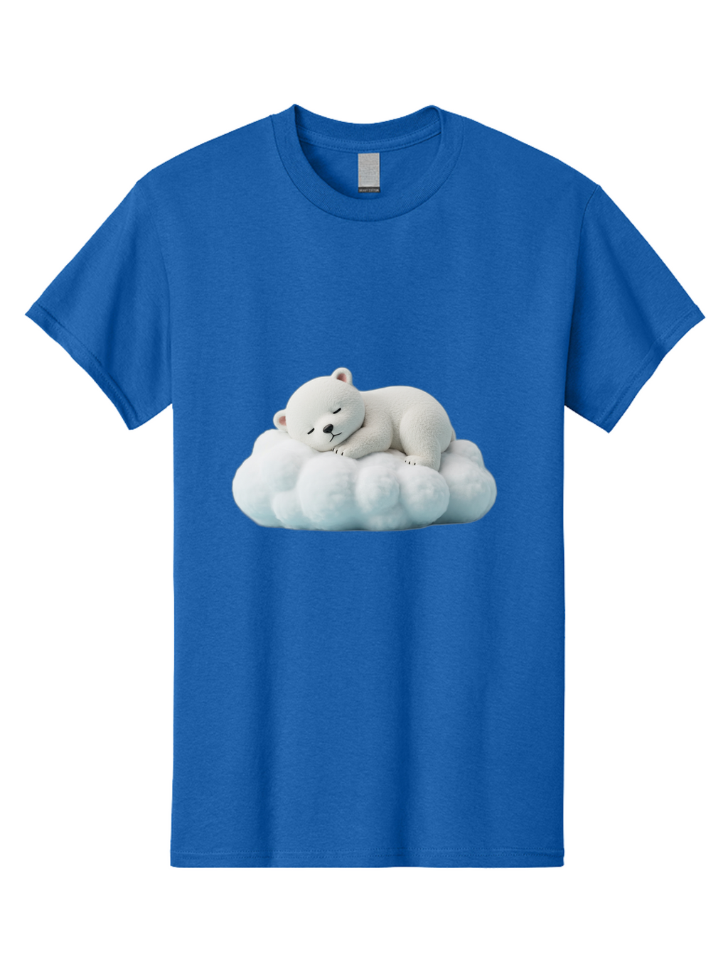 Sleeping-Polar-Bear Men'S Graphic Tee, 100% Cotton, Comfortable Casual Summer Wear, Machine Washable, Cute Polar Bear, Sleeping On Fluffy Cloud, Serene Scene, Adorable Animal, Peaceful Slumber, Tranquil Atmosphere, Digital Art, 3D Rendering Bae752