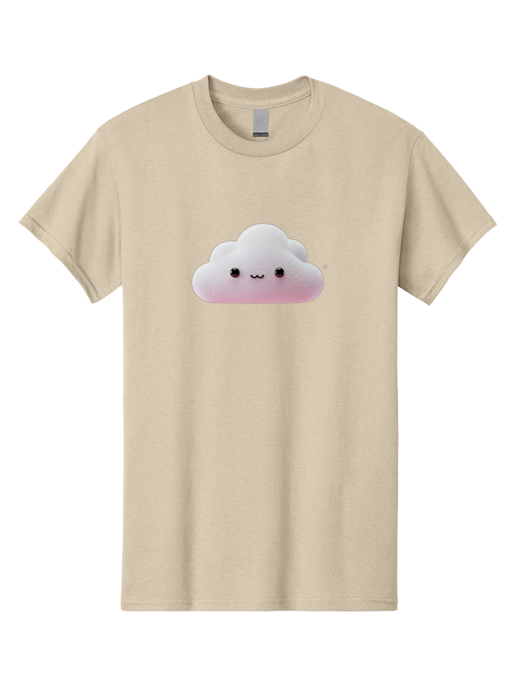 Smiling-Cloud-1 Men'S Graphic Tee, 100% Cotton, Comfortable Casual Summer Wear, Machine Washable, Kawaii Cloud, Cute Cartoon Character, Smiling Face, Fluffy Cloud, Pastel Colors, Adorable Design, Soft Graphics, Childrens Illustration, Bae762