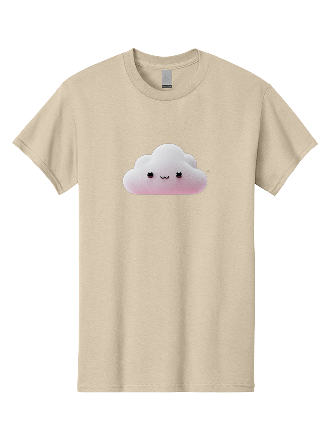Smiling-Cloud-1 Men'S Graphic Tee, 100% Cotton, Comfortable Casual Summer Wear, Machine Washable, Kawaii Cloud, Cute Cartoon Character, Smiling Face, Fluffy Cloud, Pastel Colors, Adorable Design, Soft Graphics, Childrens Illustration, Bae762