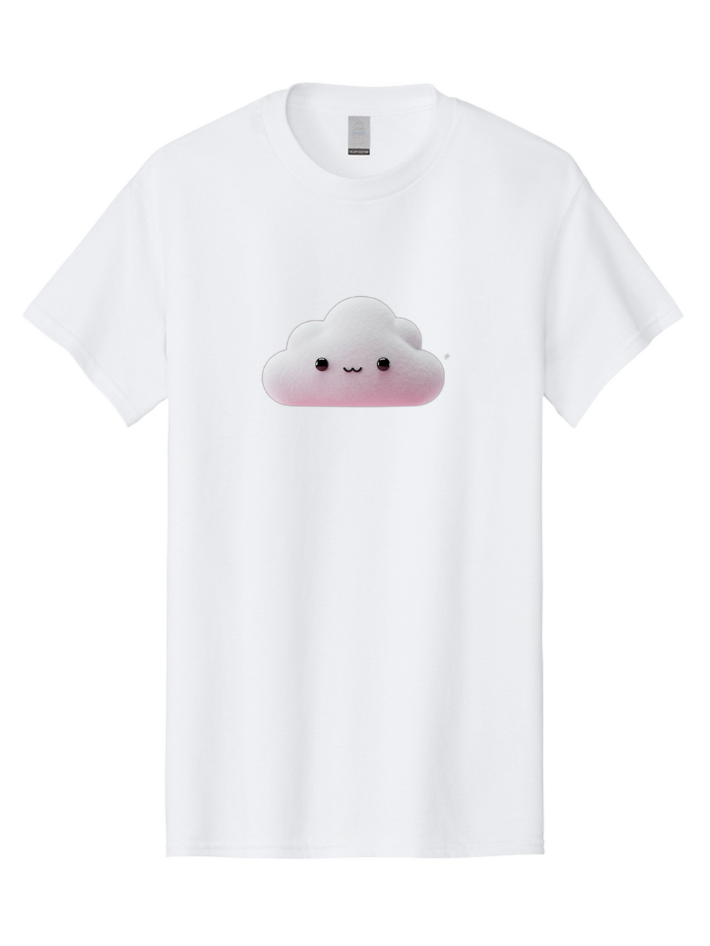 Smiling-Cloud-1 Men'S Graphic Tee, 100% Cotton, Comfortable Casual Summer Wear, Machine Washable, Kawaii Cloud, Cute Cartoon Character, Smiling Face, Fluffy Cloud, Pastel Colors, Adorable Design, Soft Graphics, Childrens Illustration, Bae762