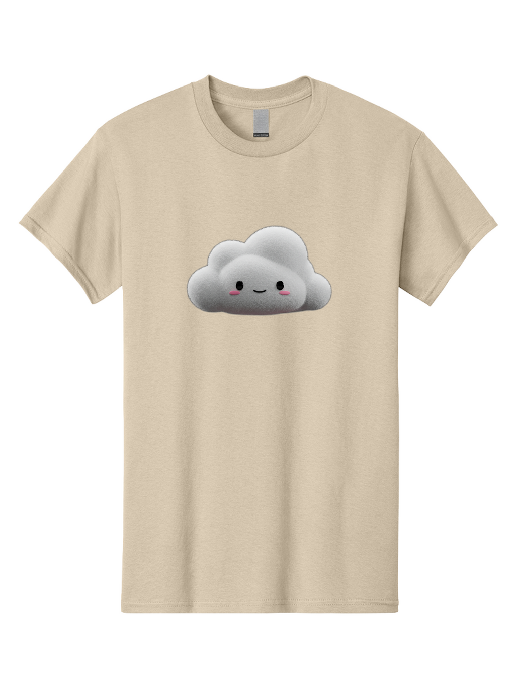 Smiling-Cloud-3 Men'S Graphic Tee, 100% Cotton, Comfortable Casual Summer Wear, Machine Washable, Cute Cloud, Smiling Face, Fluffy White Cloud, Cartoon Character, Adorable Illustration, Kawaii Cloud, Soft Graphics, Digital Art, Bae764