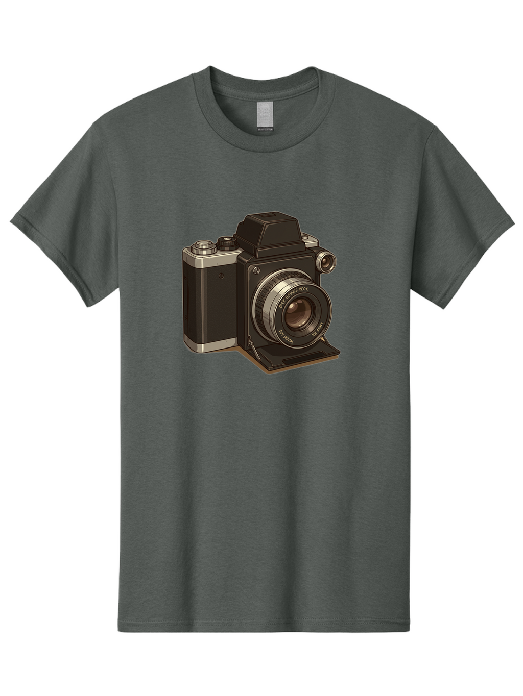 Tlr-Camera Men'S Graphic Tee, 100% Cotton, Comfortable Casual Summer Wear, Machine Washable, Vintage Camera, Twin Lens Reflex Camera, Black And Silver, Photography Equipment, Lens, Nikon, Camera Body, Classic Design, Retro Style, Film Camera Bae801