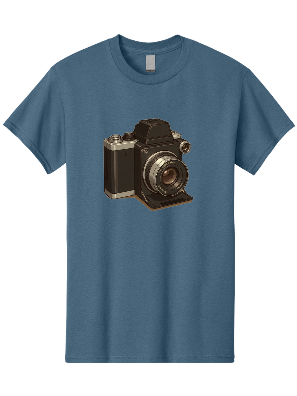 Tlr-Camera Men'S Graphic Tee, 100% Cotton, Comfortable Casual Summer Wear, Machine Washable, Vintage Camera, Twin Lens Reflex Camera, Black And Silver, Photography Equipment, Lens, Nikon, Camera Body, Classic Design, Retro Style, Film Camera Bae801