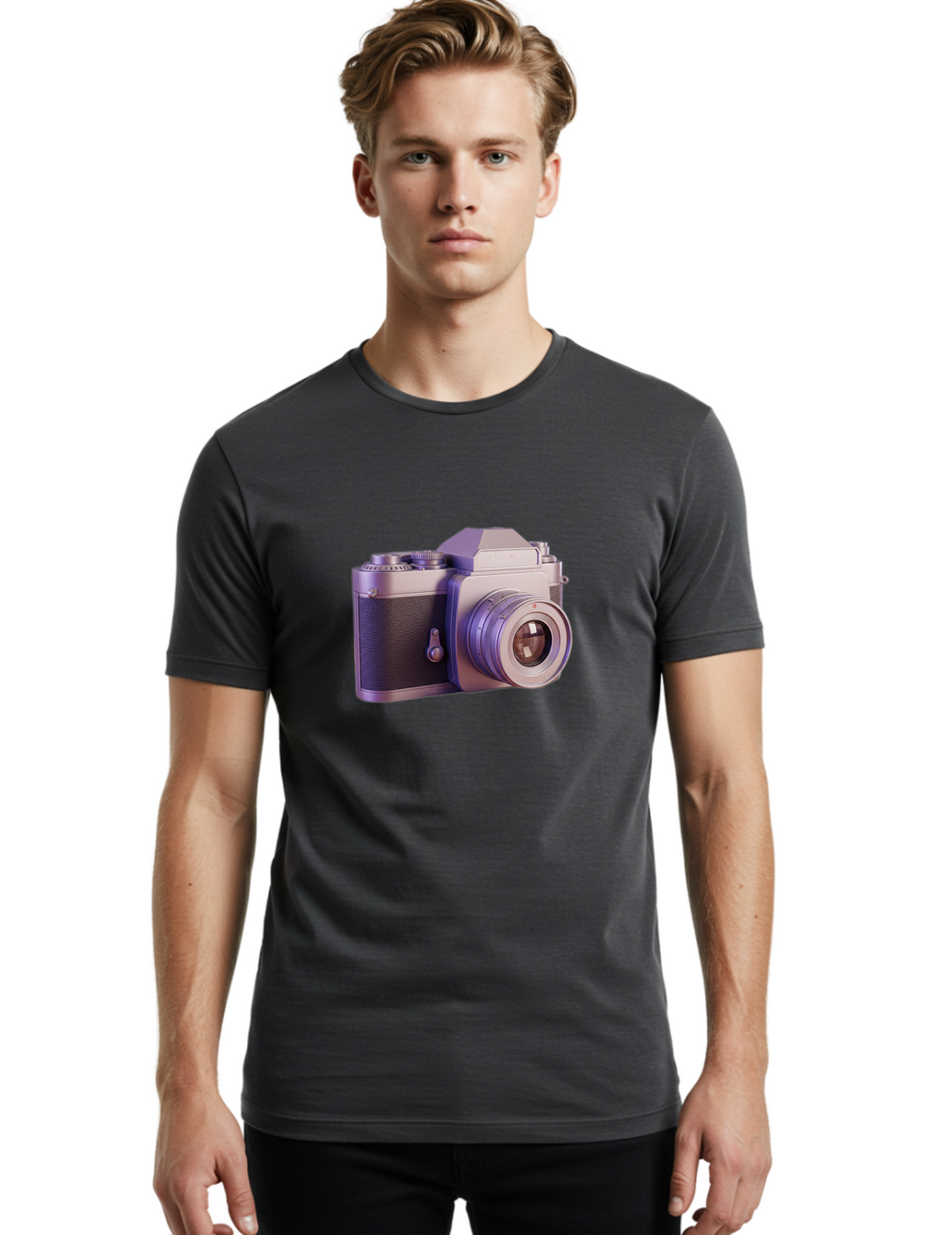Vintage-Camera-4 Men'S Graphic Tee, 100% Cotton, Comfortable Casual Summer Wear, Machine Washable, Vintage Camera, Old Camera, Retro Photography, Film Camera, Classic Design, Photography Equipment, Camera Lens Bae808