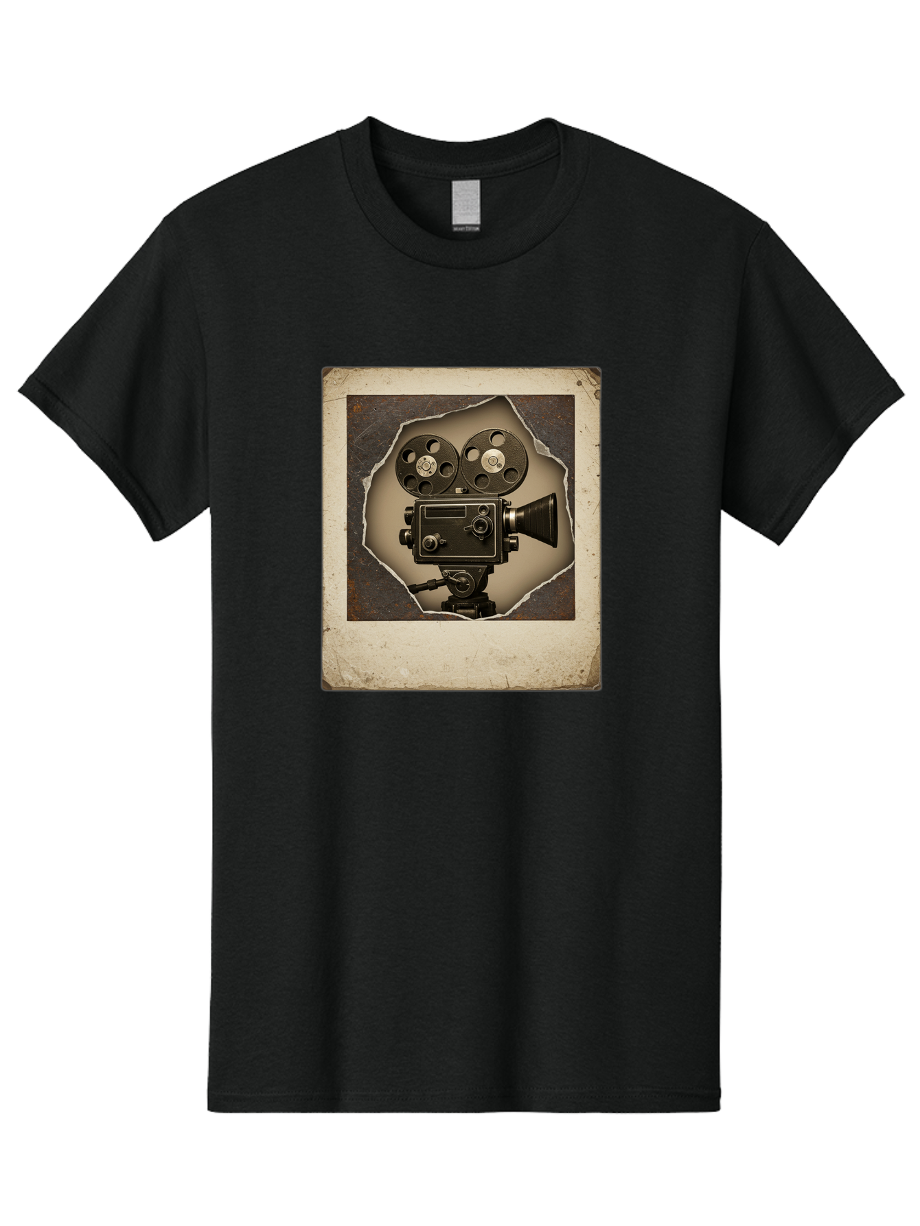 Vintage-Movie-Camera Men'S Graphic Tee, 100% Cotton, Comfortable Casual Summer Wear, Machine Washable, Vintage Movie Camera, Film Reels, Retro Filmmaking, Cinematography, Nostalgic, Classic Cinema, Old Movie Equipment, Filmmaking Accessories Bae817