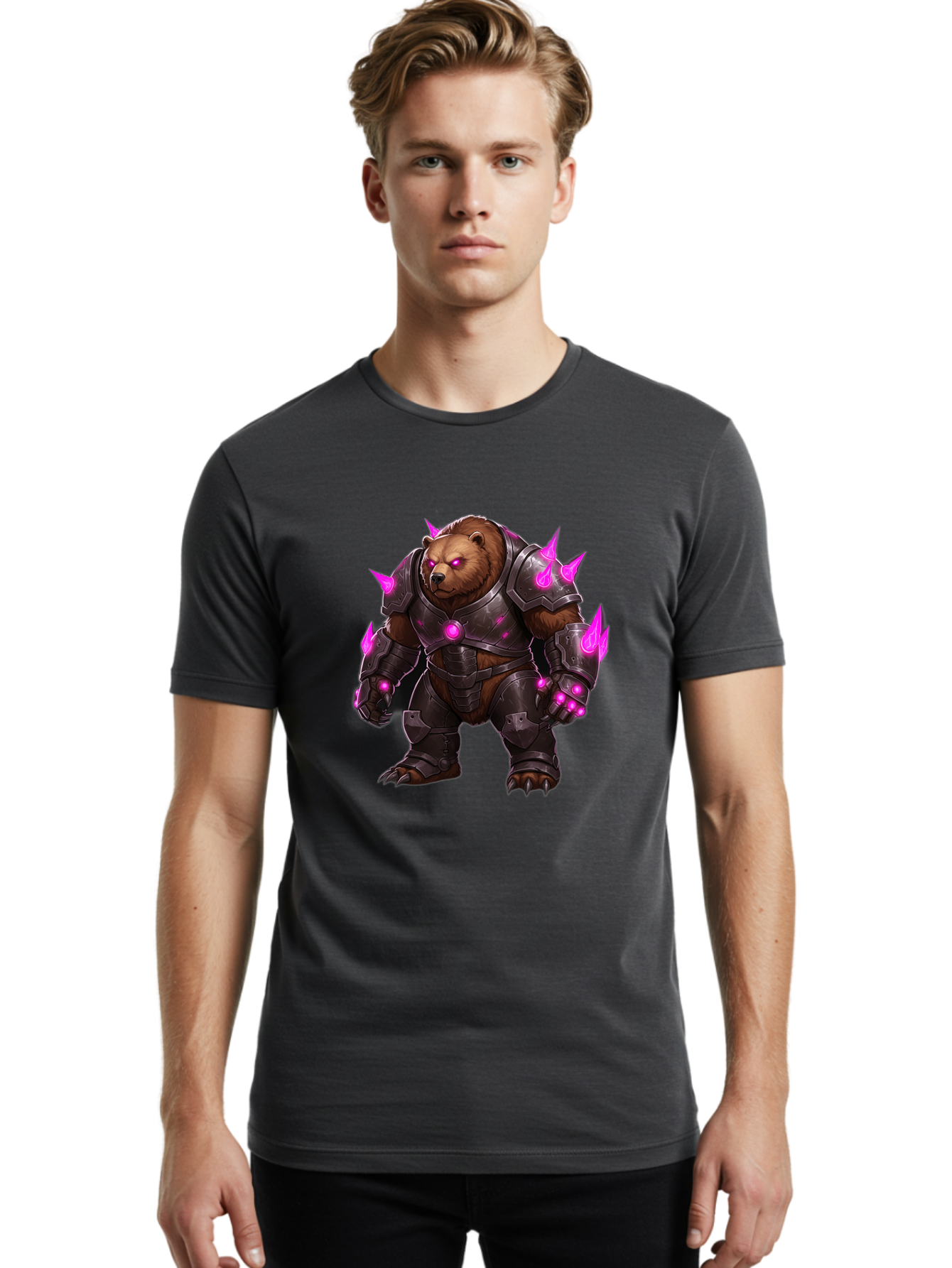 Armored-Brown-Bear-1 Men'S Graphic Tee, 100% Cotton, Comfortable Casual Summer Wear, Machine Washable, Vintage Camera, Old Camera, Antique Camera, Black Camera, Classic Photography, Photography Equipment, Nostalgic Device, Film Camera, Camera Art Bae830