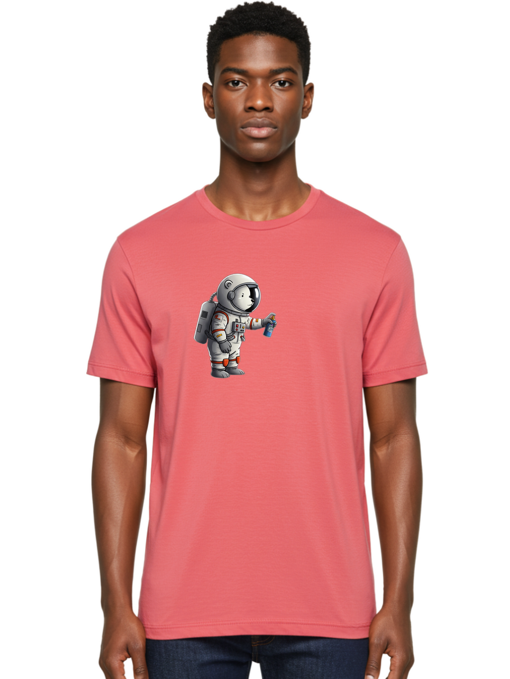 Astronaut-Spray-Paint Men'S Graphic Tee, 100% Cotton, Comfortable Casual Summer Wear, Machine Washable, Vintage Camera, Old Camera, Antique Camera, Black Camera, Classic Photography, Photography Equipment, Nostalgic Device, Film Camera, Camera Art Bae833