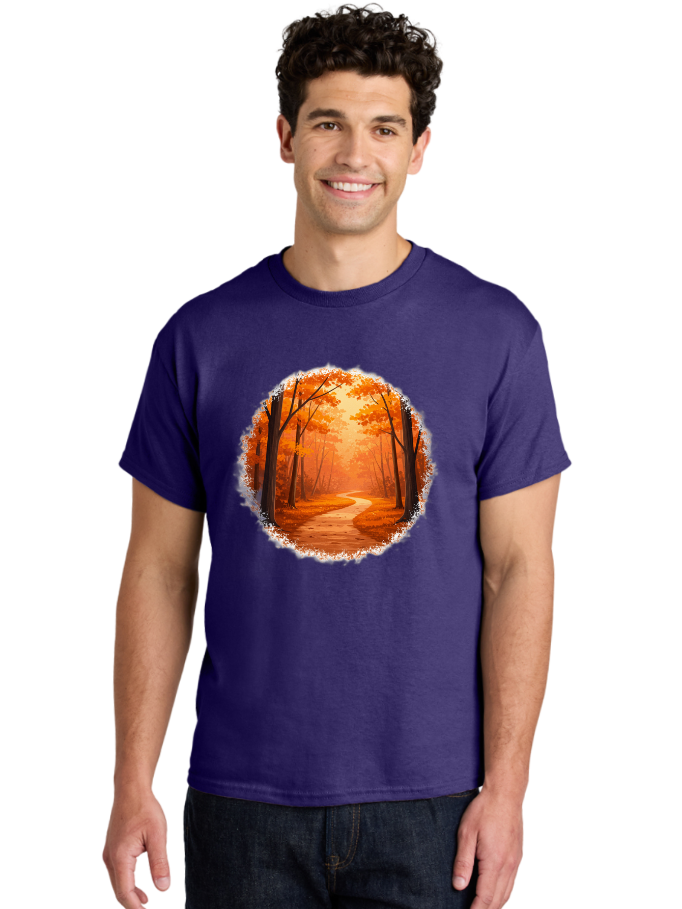 Autumn-Forest-Path Men'S Graphic Tee, 100% Cotton, Comfortable Casual Summer Wear, Machine Washable, Vintage Camera, Old Camera, Antique Camera, Black Camera, Classic Photography, Photography Equipment, Nostalgic Device, Film Camera, Camera Art Bae834