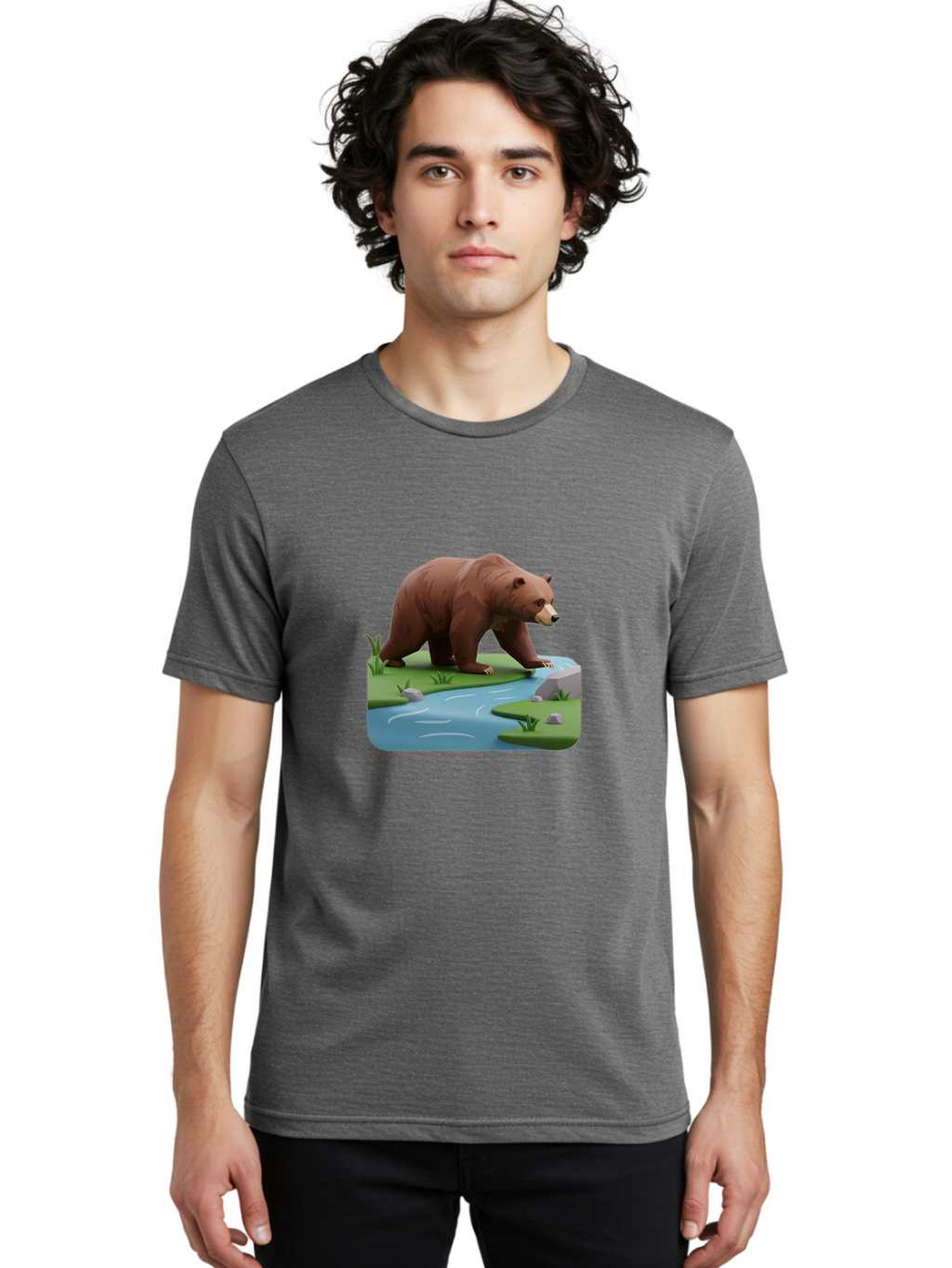 Bear-By-River Men'S Graphic Tee, 100% Cotton, Comfortable Casual Summer Wear, Machine Washable, Vintage Camera, Old Camera, Antique Camera, Black Camera, Classic Photography, Photography Equipment, Nostalgic Device, Film Camera, Camera Art Bae846