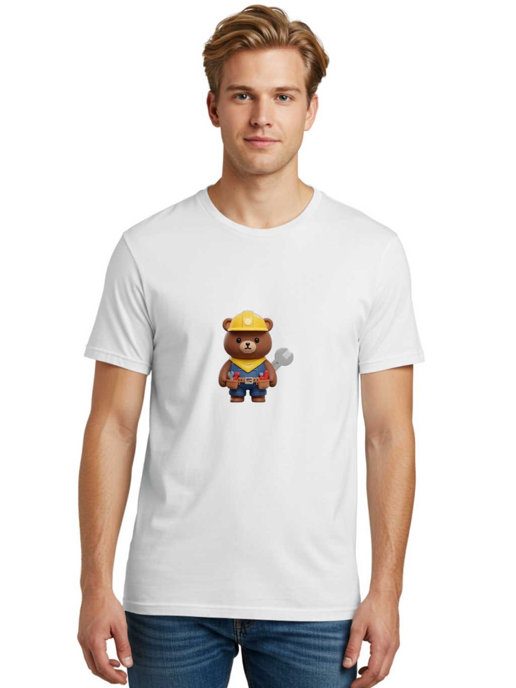 Bear-Construction-Worker Men'S Graphic Tee, 100% Cotton, Comfortable Casual Summer Wear, Machine Washable, Vintage Camera, Old Camera, Antique Camera, Black Camera, Classic Photography, Photography Equipment, Nostalgic Device, Film Camera, Bae849
