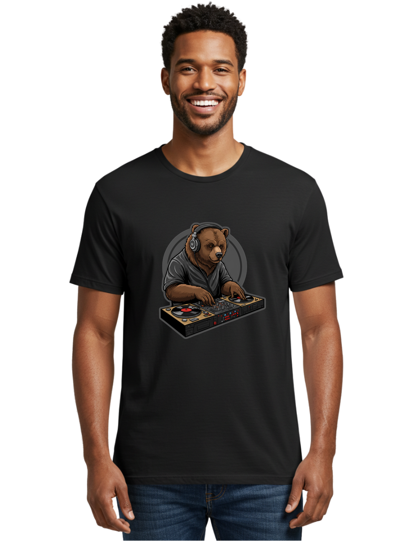 Bear-Dj Men'S Graphic Tee, 100% Cotton, Comfortable Casual Summer Wear, Machine Washable, Vintage Camera, Old Camera, Antique Camera, Black Camera, Classic Photography, Photography Equipment, Nostalgic Device, Film Camera, Camera Art Bae850