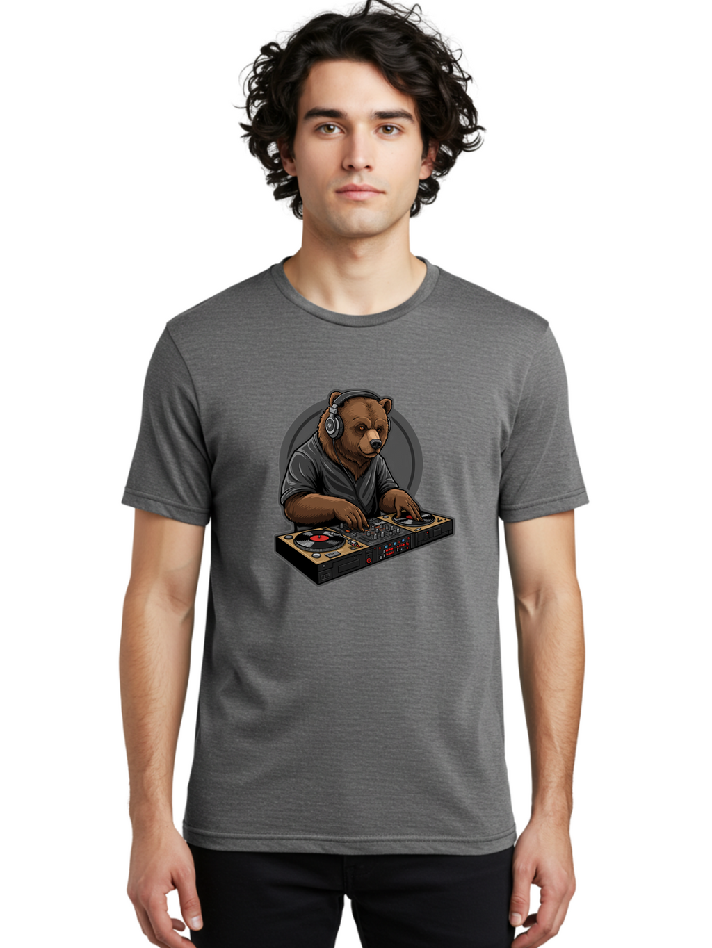 Bear-Dj Men'S Graphic Tee, 100% Cotton, Comfortable Casual Summer Wear, Machine Washable, Vintage Camera, Old Camera, Antique Camera, Black Camera, Classic Photography, Photography Equipment, Nostalgic Device, Film Camera, Camera Art Bae850