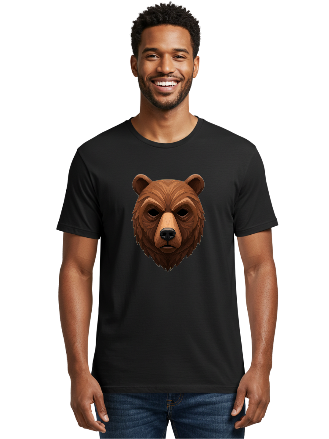 Bear-Head-1 Men'S Graphic Tee, 100% Cotton, Comfortable Casual Summer Wear, Machine Washable, Vintage Camera, Old Camera, Antique Camera, Black Camera, Classic Photography, Photography Equipment, Nostalgic Device, Film Camera, Camera Art Bae853