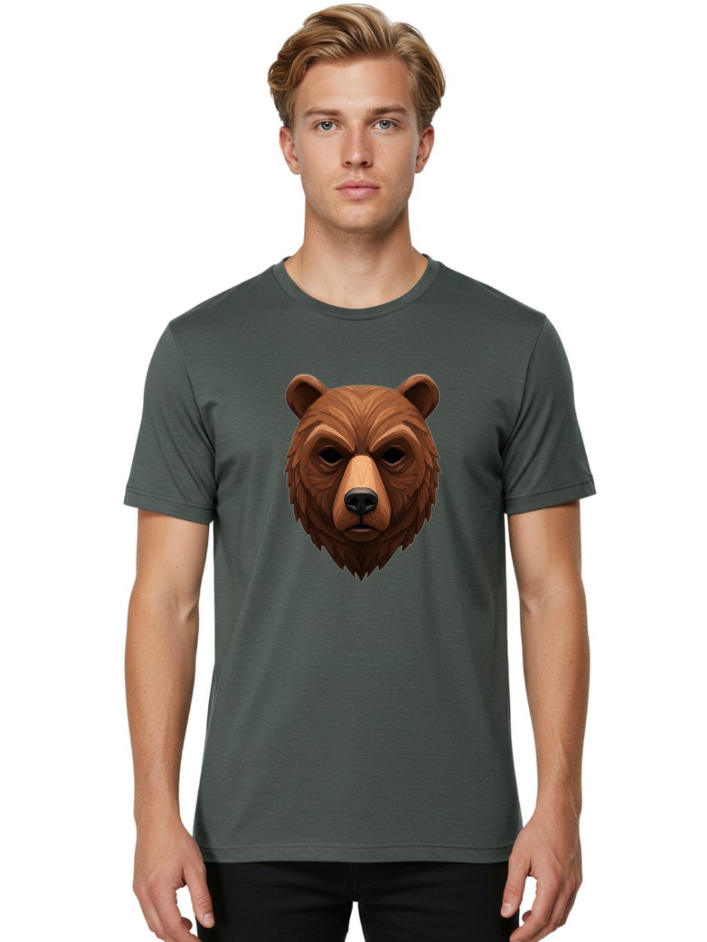 Bear-Head-1 Men'S Graphic Tee, 100% Cotton, Comfortable Casual Summer Wear, Machine Washable, Vintage Camera, Old Camera, Antique Camera, Black Camera, Classic Photography, Photography Equipment, Nostalgic Device, Film Camera, Camera Art Bae853