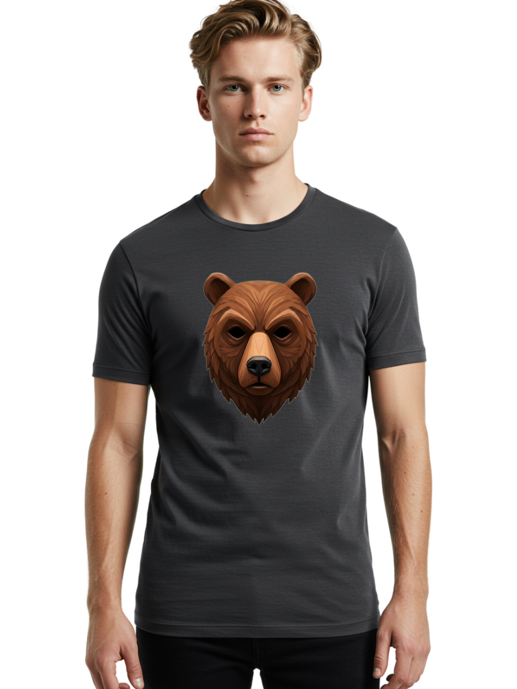 Bear-Head-1 Men'S Graphic Tee, 100% Cotton, Comfortable Casual Summer Wear, Machine Washable, Vintage Camera, Old Camera, Antique Camera, Black Camera, Classic Photography, Photography Equipment, Nostalgic Device, Film Camera, Camera Art Bae853