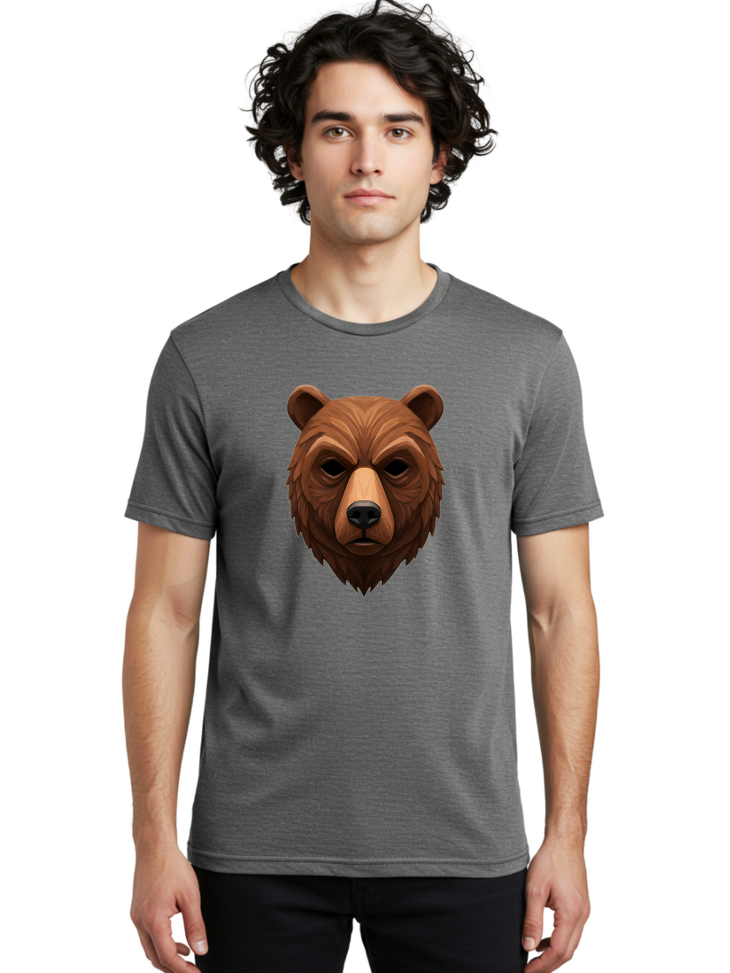 Bear-Head-1 Men'S Graphic Tee, 100% Cotton, Comfortable Casual Summer Wear, Machine Washable, Vintage Camera, Old Camera, Antique Camera, Black Camera, Classic Photography, Photography Equipment, Nostalgic Device, Film Camera, Camera Art Bae853