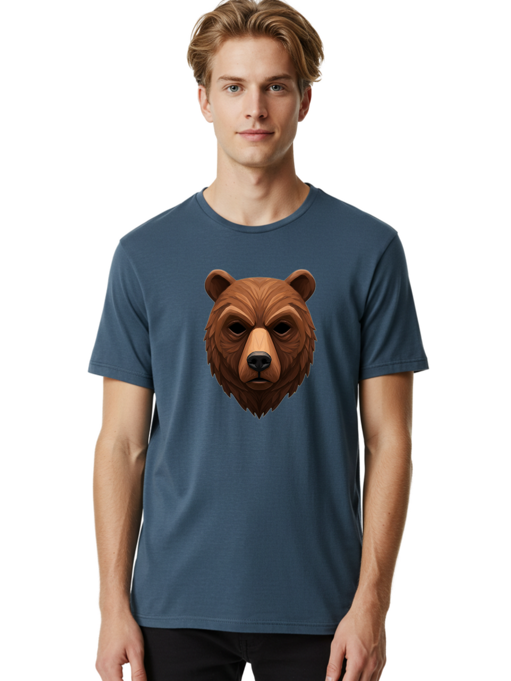 Bear-Head-1 Men'S Graphic Tee, 100% Cotton, Comfortable Casual Summer Wear, Machine Washable, Vintage Camera, Old Camera, Antique Camera, Black Camera, Classic Photography, Photography Equipment, Nostalgic Device, Film Camera, Camera Art Bae853