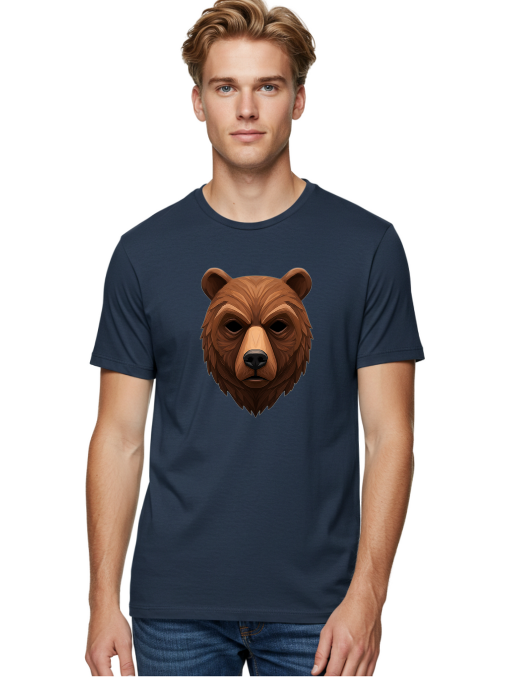 Bear-Head-1 Men'S Graphic Tee, 100% Cotton, Comfortable Casual Summer Wear, Machine Washable, Vintage Camera, Old Camera, Antique Camera, Black Camera, Classic Photography, Photography Equipment, Nostalgic Device, Film Camera, Camera Art Bae853