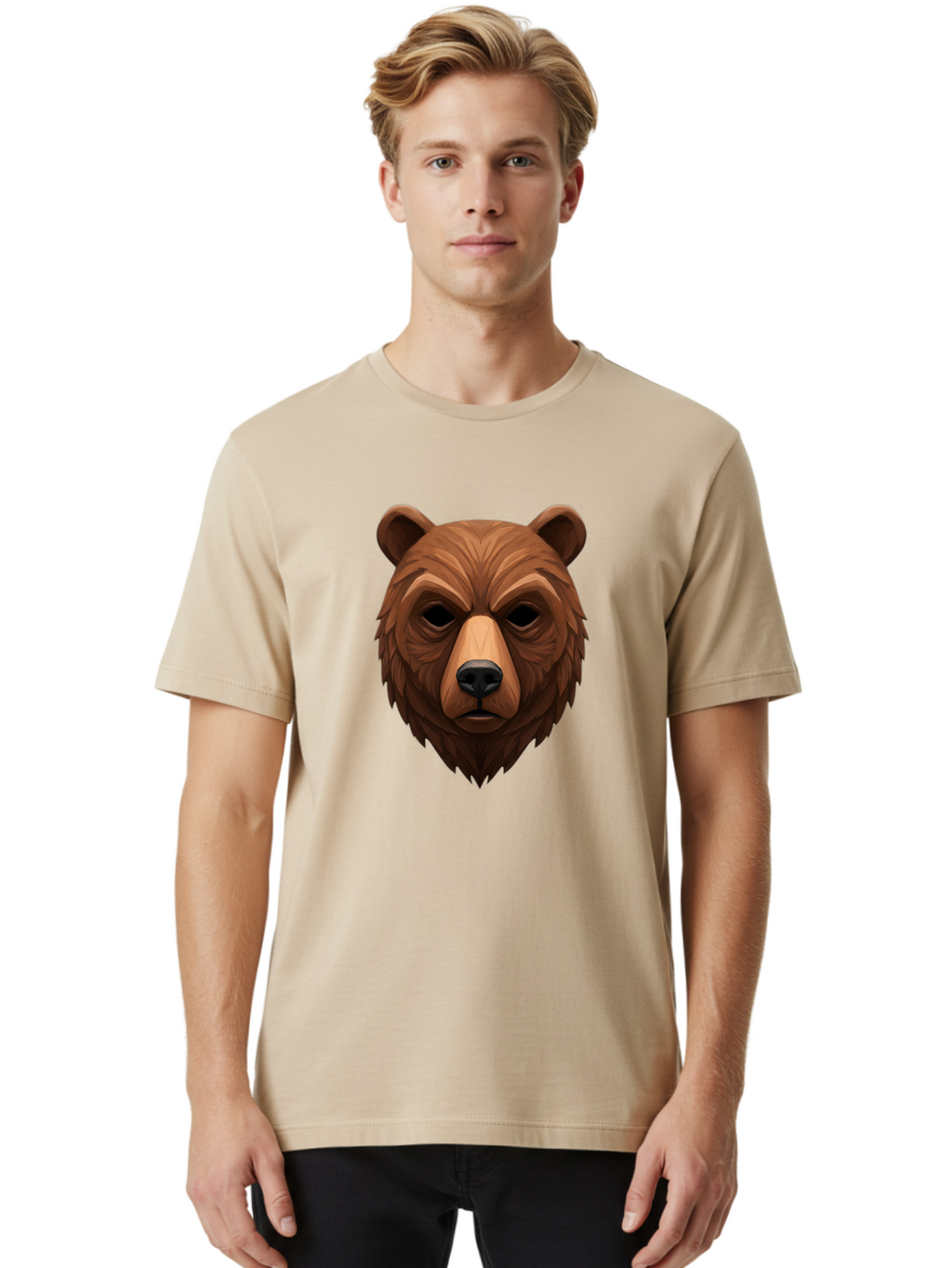 Bear-Head-1 Men'S Graphic Tee, 100% Cotton, Comfortable Casual Summer Wear, Machine Washable, Vintage Camera, Old Camera, Antique Camera, Black Camera, Classic Photography, Photography Equipment, Nostalgic Device, Film Camera, Camera Art Bae853